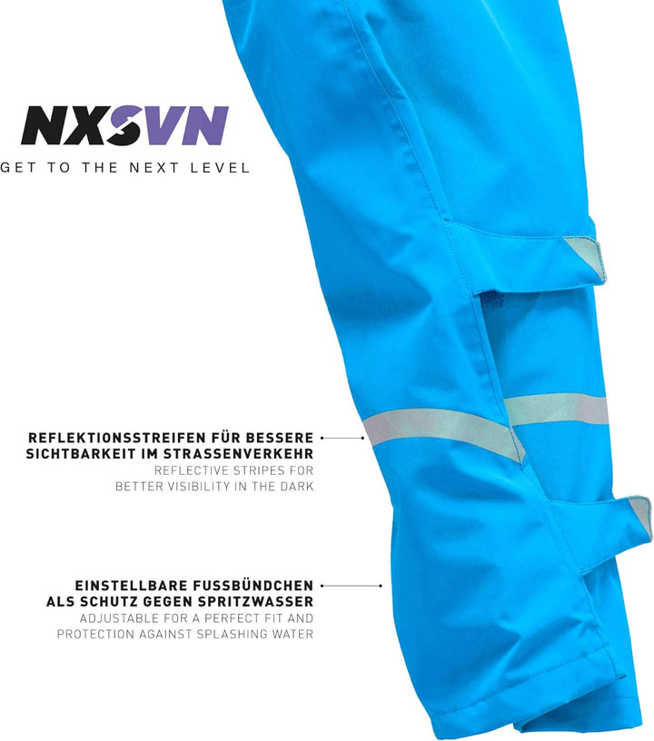 Rubberneck NXSVN Fahrrad Regenhose Atmungsaktiv, Reflektierend mit 3M Reflektoren S Blau, S Blau