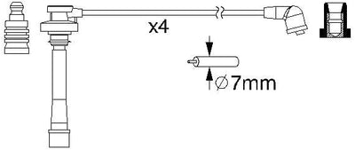 Bosch 0986357147 - Zündleitung - 4er Set