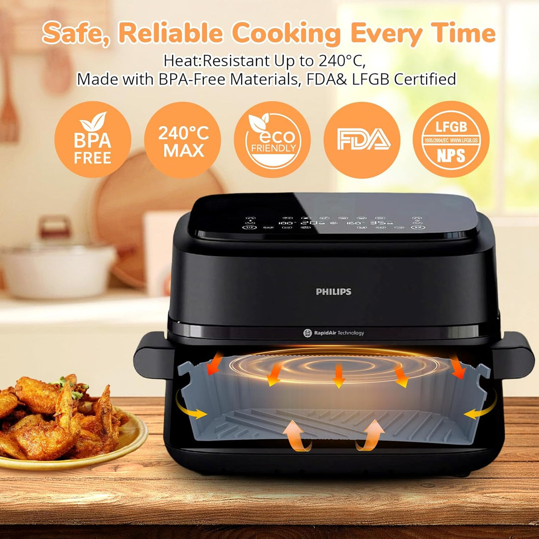 ENSINE Airfryer Zubehör,3 Stück Massgeschneiderte Silikonform Heissluftfritteuse Für Philips Airfrye