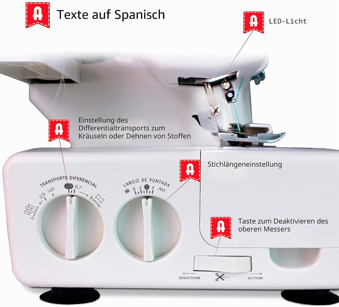 Alfa 8707 Overlock Nähmaschine für den Hausgebrauch Professionell 8707, Professionell 8707