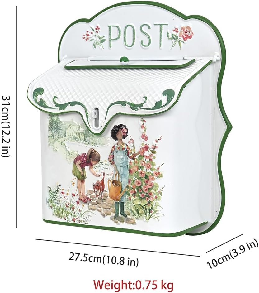 Briefkasten Vintage Shabby Briefkasten Anthrazit Retro Postkasten Landhausstil Metall Wandbriefkaste