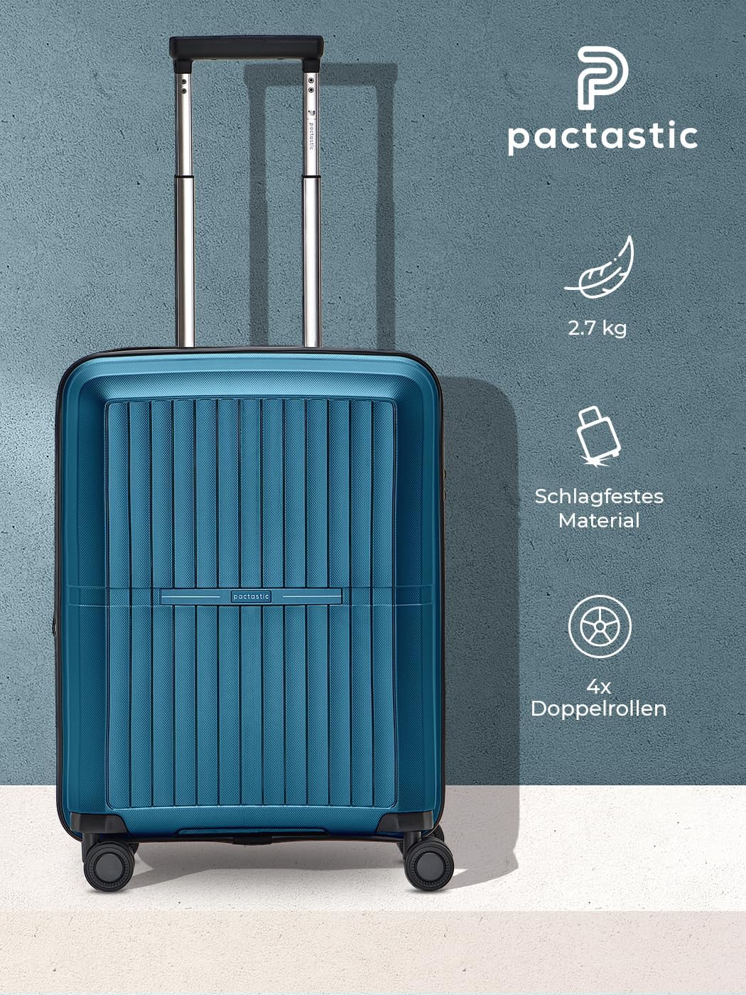 Ultra-leicht Hartschalen Kabinen-Koffer | Kleiner Cabin-Trolley 39 x 22 x 55 cm | von 43 auf 50 Lite