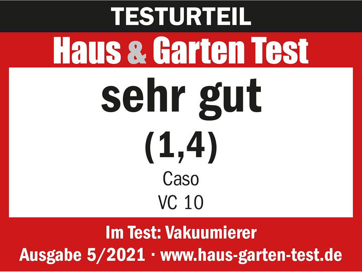 CASO VacuBoxx E-Set - 4 extrem stabile eckige Vakuumbehälter & VC10 Vakuumierer - Vakuumiergerät, Le