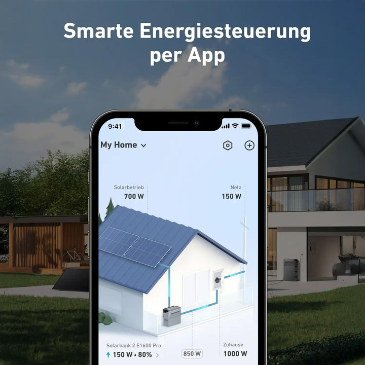 Anker SOLIX Solarbank 2 E1600 PRO 1,6kWh +Balkonkraftwerk 2000Wp 4x500Wp PV-Module 1,6kWh 2000w, 1,6
