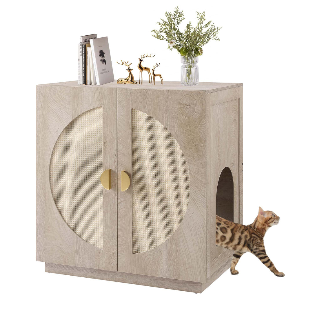 unipaws Hohes Katzenklo Möbel mit Regalen, Verstecktes Katzenklo Gehäuse für hohe oder Top Entry Kat