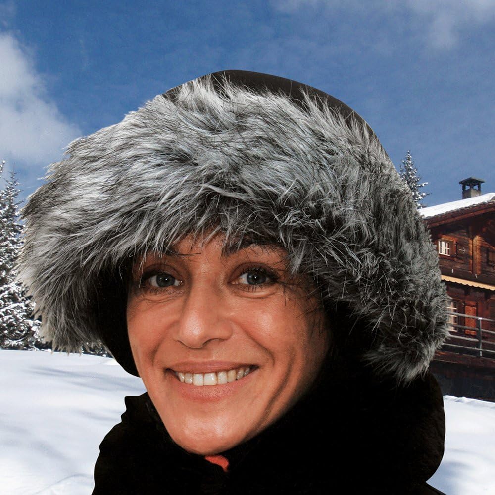 Coolcasc Ski Helm, Fell Gris Fourrure, Gris Fourrure