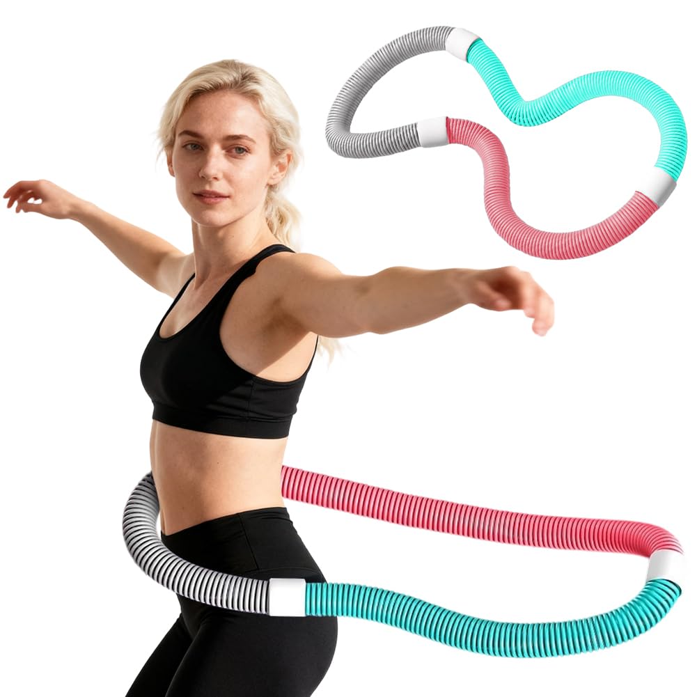 Hula Hoop mit Gewicht Kugel – Hulahuppreif zum Abnehmen für Erwachsene, Einstellbarer Fitnessreifen