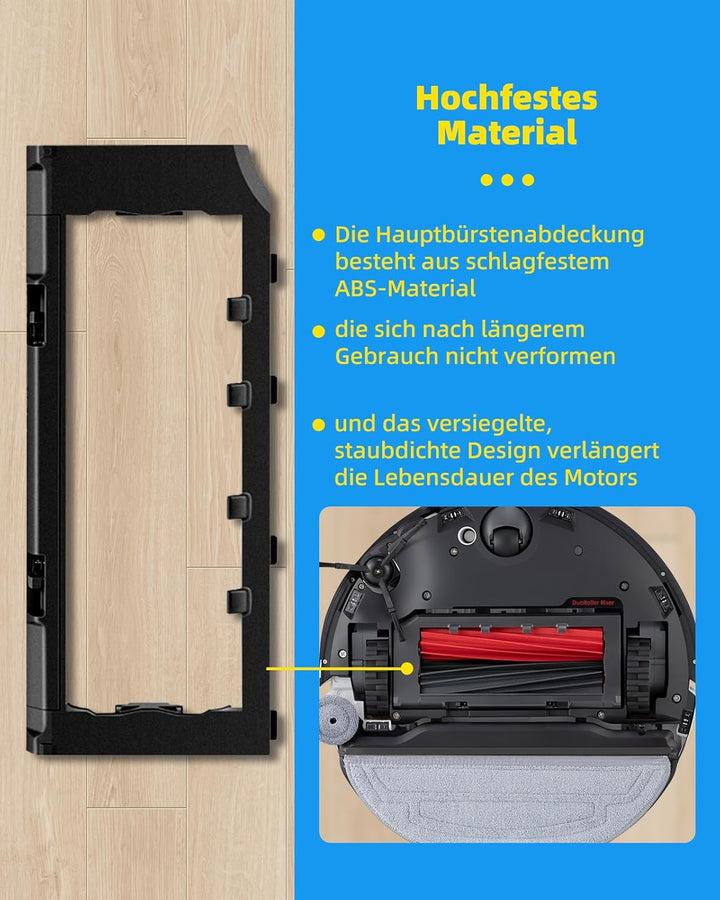 4 Stück Hauptbürste Zubehör für Roborock S8 Maxv Ultra, 2 Hauptbürste 1 Hauptbürstenabdeckung 1 Klei