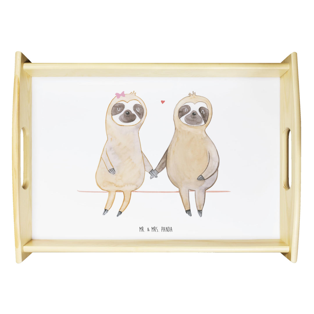 Mr. & Mrs. Panda Sofa Tablett Faultier Pärchen - Geschenk, Servier, Bett-Tablett, Lieblingstier, Lie