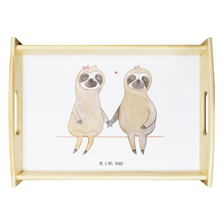 Mr. & Mrs. Panda Sofa Tablett Faultier Pärchen - Geschenk, Servier, Bett-Tablett, Lieblingstier, Lie