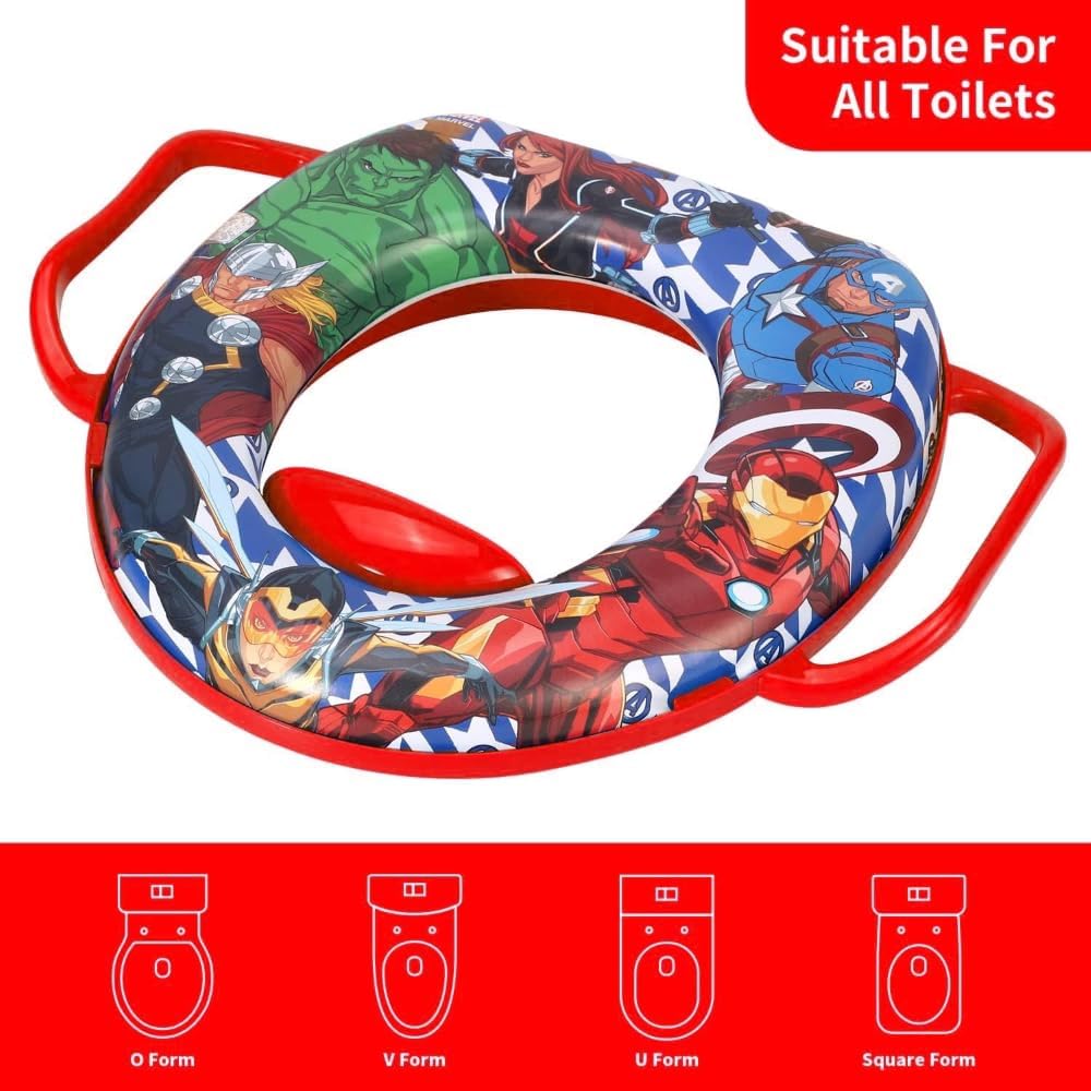 Marvel Avengers Toilettensitz für Kinder, universeller Toilettensitz mit Griffen, Avengers