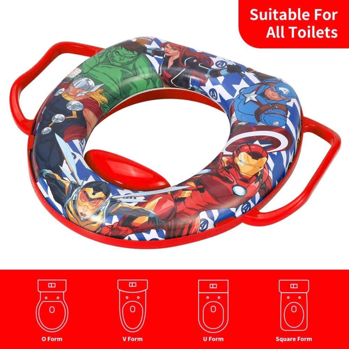Marvel Avengers Toilettensitz für Kinder, universeller Toilettensitz mit Griffen, Avengers