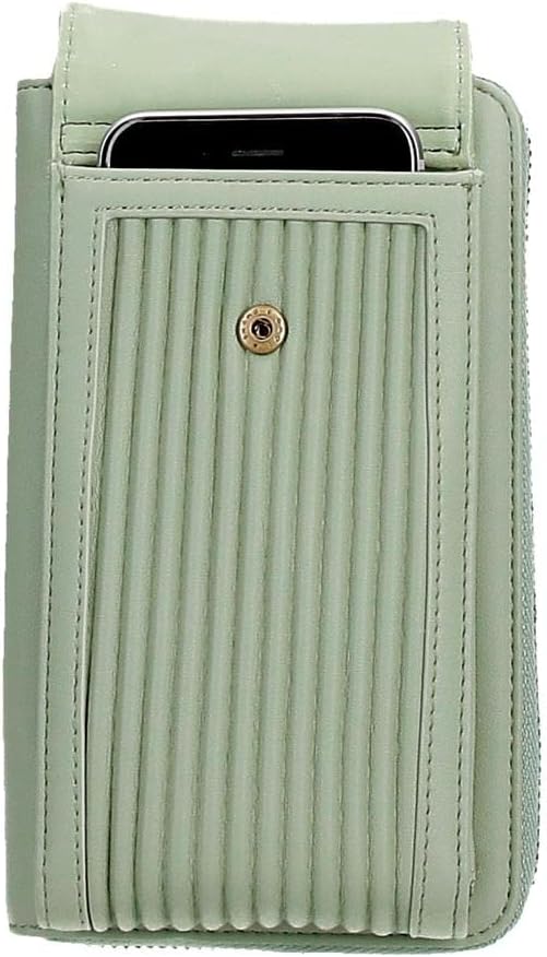Pepe Jeans Aurora Umhängetasche Handyhalter Grün 11x17,x52,5 cm Kunstleder Grün Schultertasche, Grün