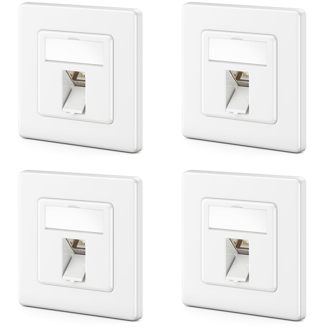 deleyCON 4x CAT8 Keystone Netzwerkdosen Set 2000 MHz 40 GBit/s Unterputz 4x Netzwerkdose & 4x Keysto