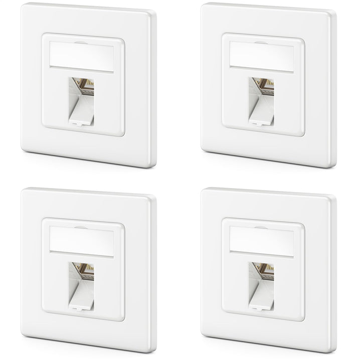 deleyCON 4x CAT8 Keystone Netzwerkdosen Set 2000 MHz 40 GBit/s Unterputz 4x Netzwerkdose & 4x Keysto
