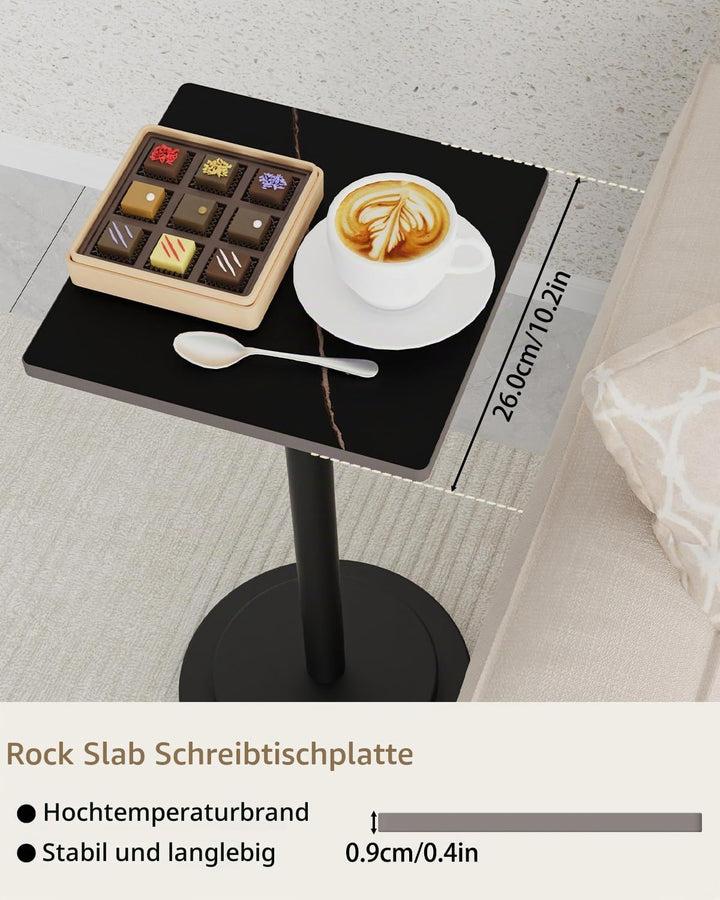 Höheneinstellbar Beistelltisch, Nachttisch für Schlafzimmer, Klein Couchtisch, Wohnzimmertisch mit M