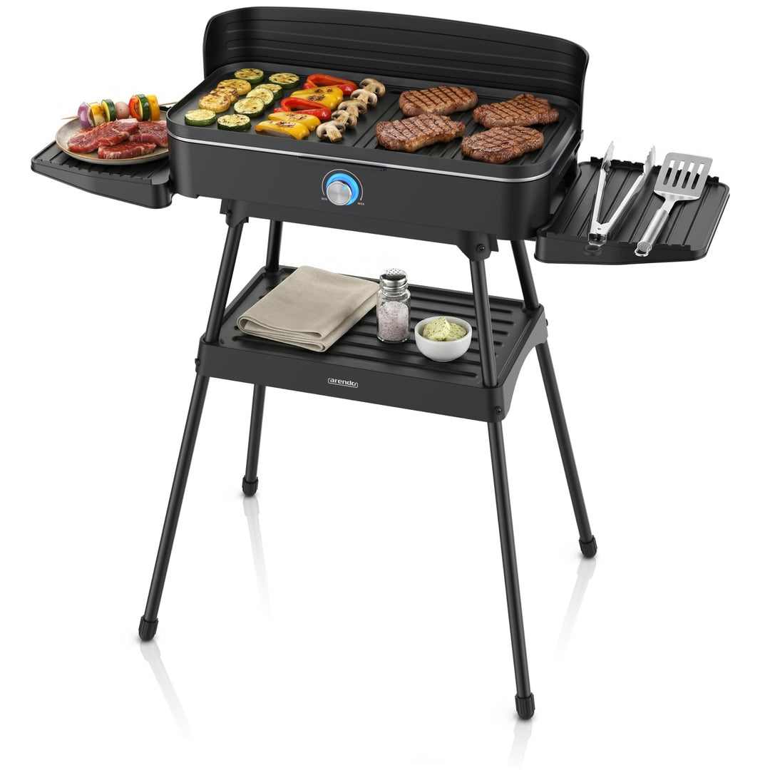 Arendo - Tischgrill Elektrogrill Edelstahl – 2200W Leistung – Gleichmässige Temperaturverteilung – G