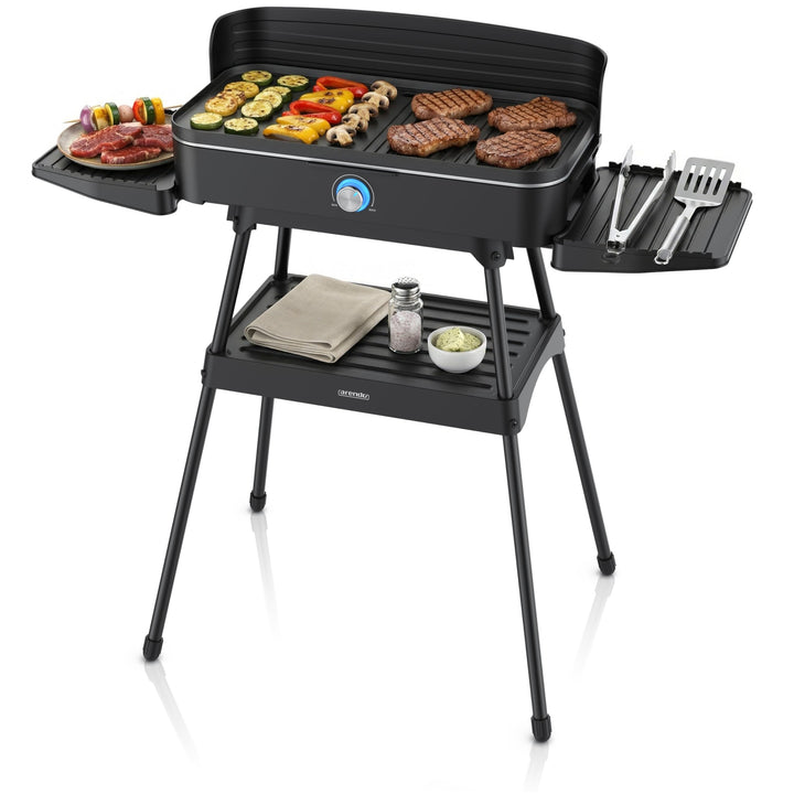Arendo - Tischgrill Elektrogrill Edelstahl – 2200W Leistung – Gleichmässige Temperaturverteilung – G