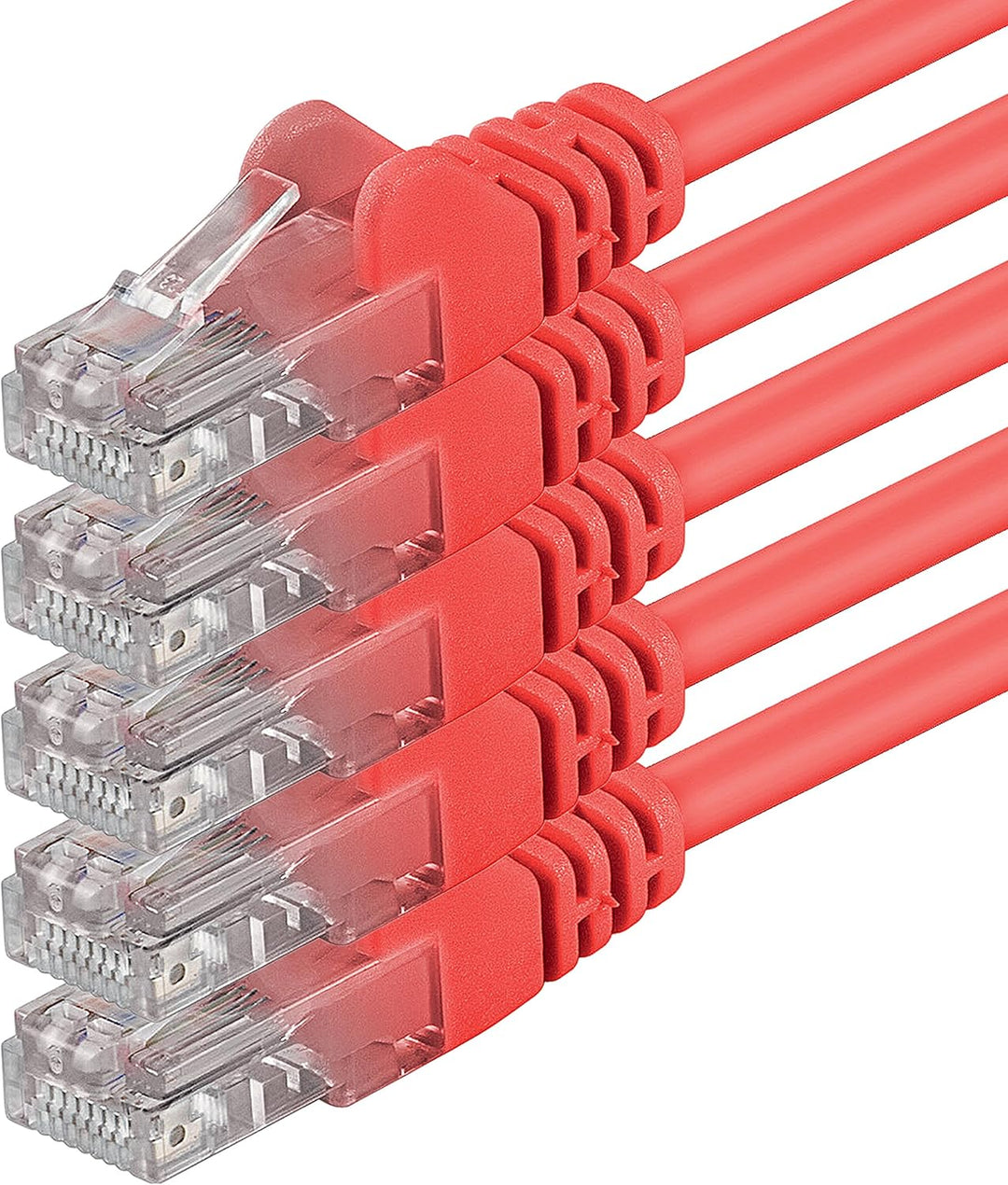 1aTTack UTP-Netzwerkkabel mit RJ45 (Cat.6, 10 Stück) 10,0 Meter 10 m rot, 10 m rot