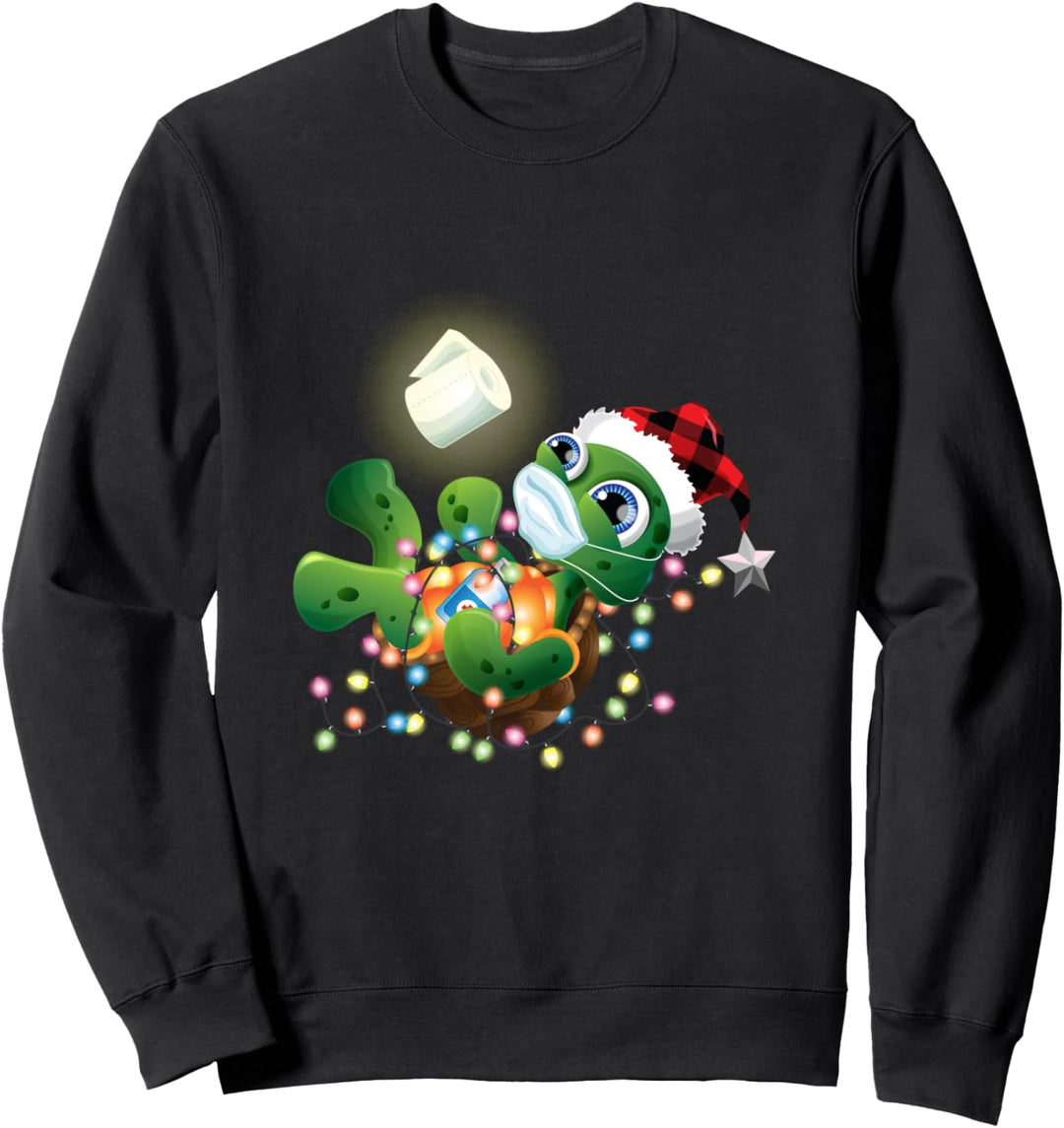 2020 Weihnachten Quarantäne Shirt Santa Turtle Gesichtsmaske Sweatshirt