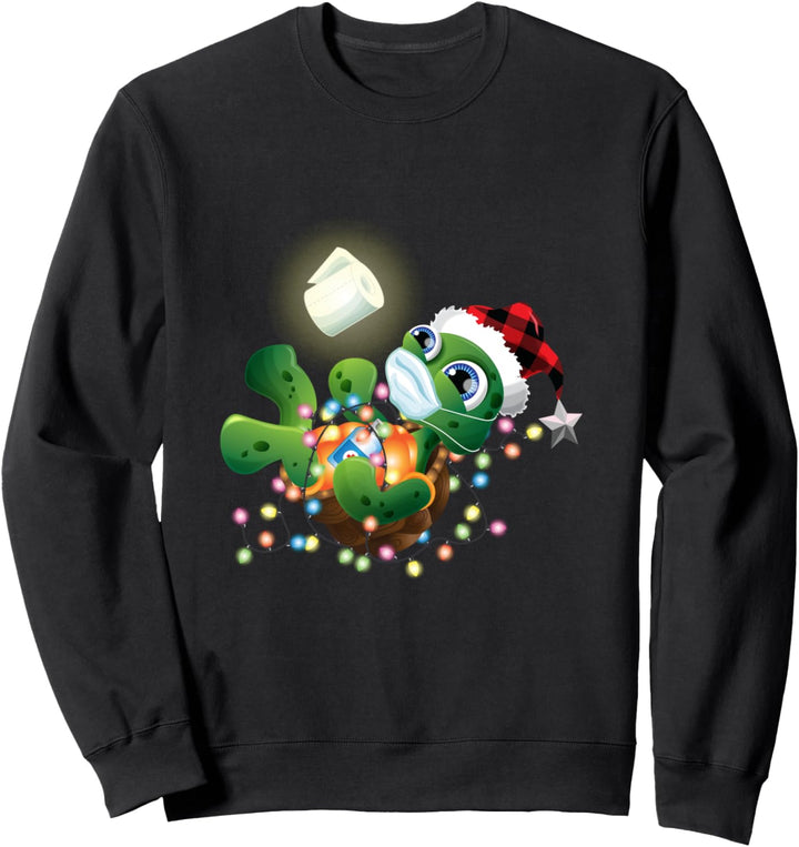 2020 Weihnachten Quarantäne Shirt Santa Turtle Gesichtsmaske Sweatshirt
