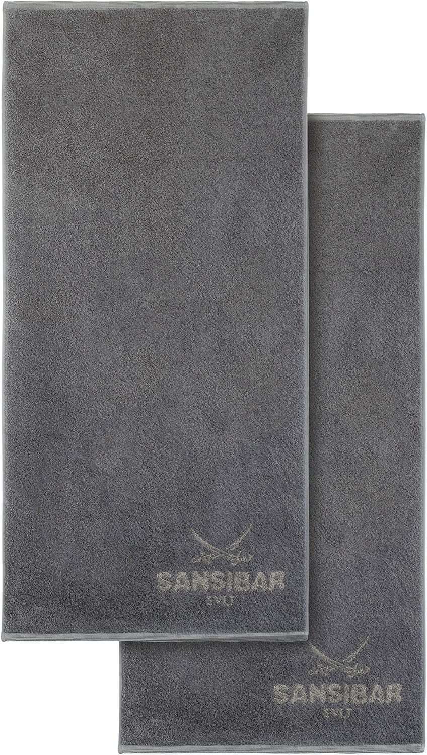 Sansibar Handtuch 2er Set 50x100 cm 100% Baumwolle Doubleface Frottiertuch Zweifarbig Anthrazit/Taup