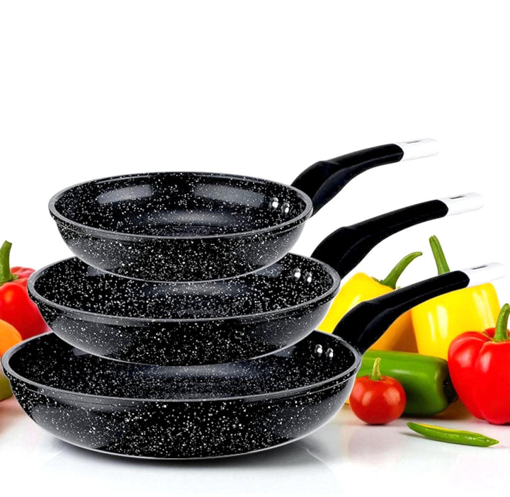 EliteHoff Pfannenset Induktion 3-teilig (20/24/28 cm), Induktionspfannen-Set, Aluminiumguss mit Anti