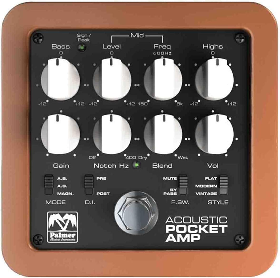 Palmer POCKET AMP ACOUSTIC - Portabler Preamp für Akustische Saiteninstrumente Akustik, Akustik