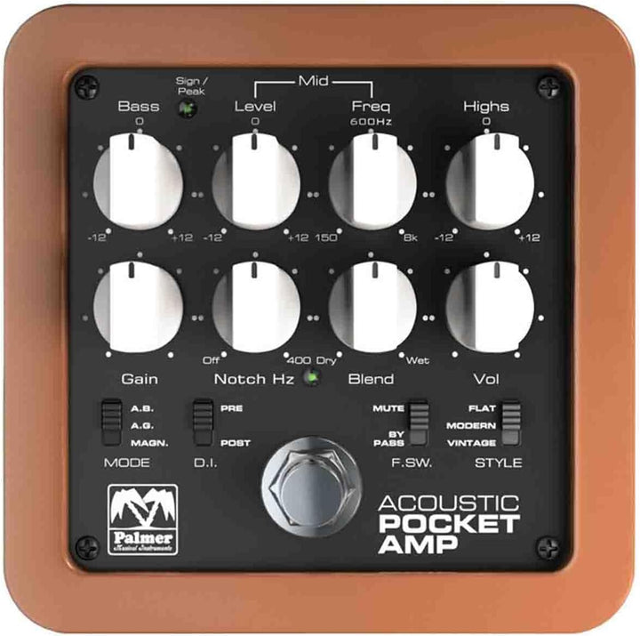 Palmer POCKET AMP ACOUSTIC - Portabler Preamp für Akustische Saiteninstrumente Akustik, Akustik