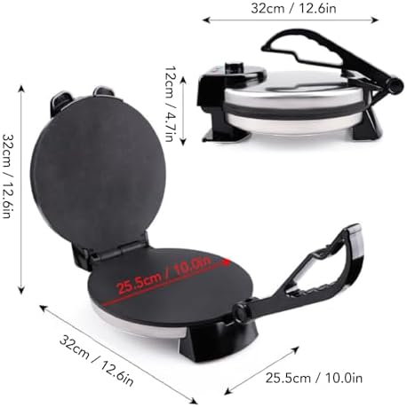Roti-Maker, 1800 Watt Leistung, Doppelseitige Heizung, Tortilla-Maschine, Robuste Konstruktion, Chap