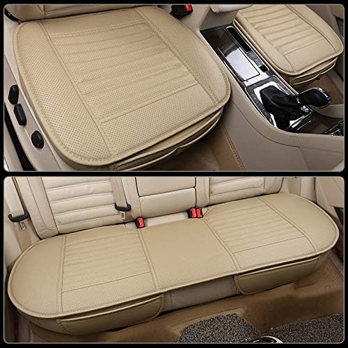 HONCENMAX Auto Sitzauflage Sitzkissen Universal Sitzauflagen Autositzbezüge - BambusKohle PU Leder -