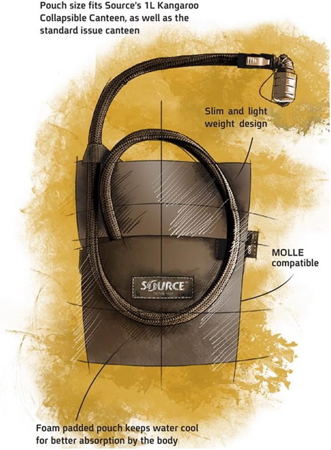 Source Tactical Känguru 1-Liter faltbar Kantine Hydration System mit Tasche Coyote Kangaroo 1L Colla