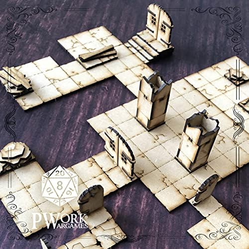 The Dungeon – 3D Tactical maps Rpg Fantasy Dungeon Tiles – Modulare 3D-Karten aus MDF, 3 mm