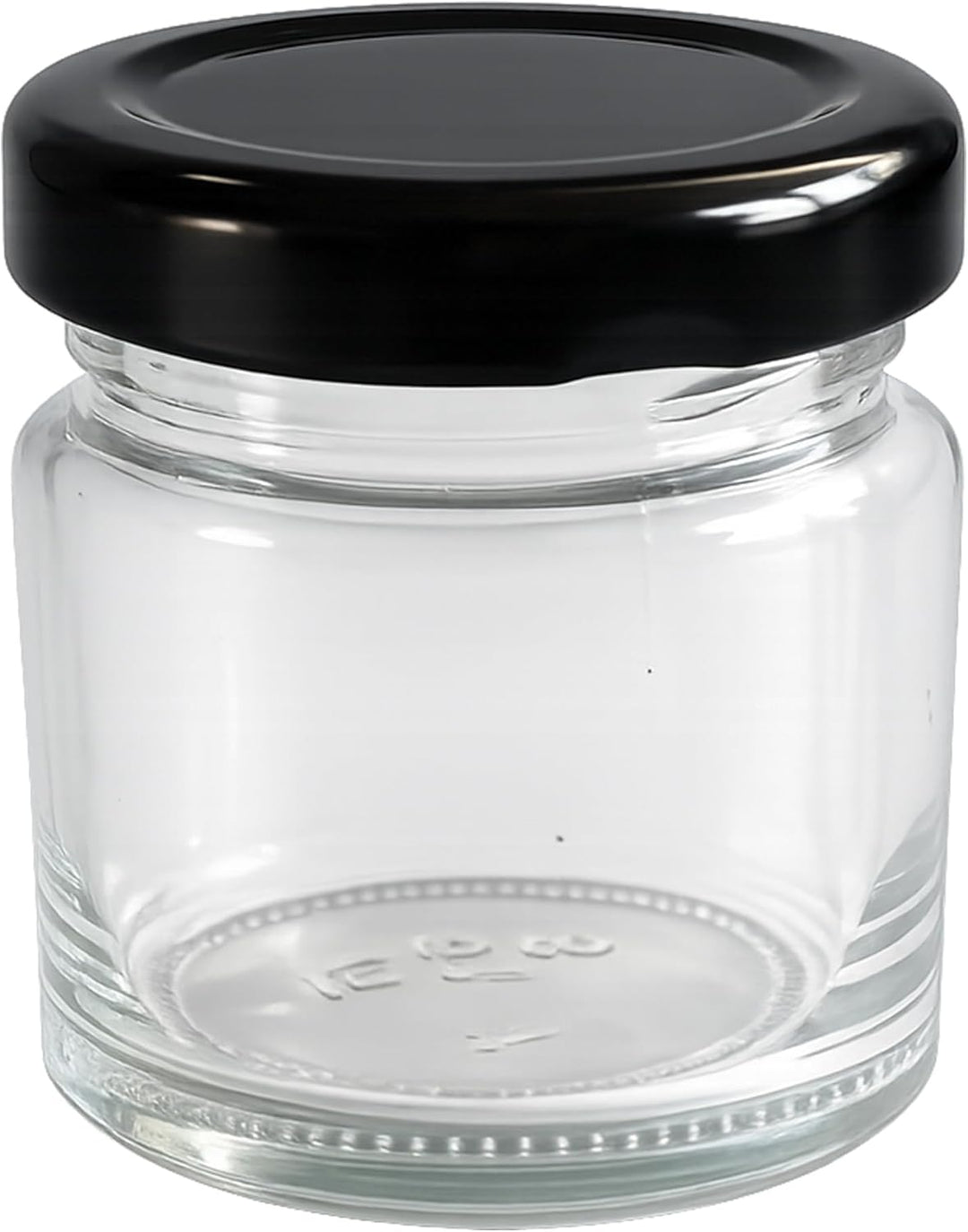 Vitrea 50x Mini Marmeladengläser 37 ml - mit Deckel Schwarz TO 43 - kleine Einmachgläser zum befülle