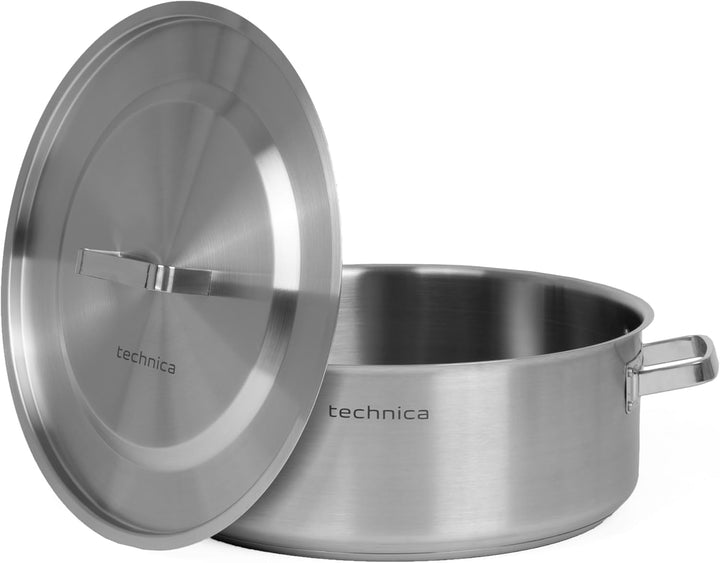 TECHNICA Topf Induktion 18,8 l – Kochtopf Gross ⌀400 mm aus Edelstahl mit Deckel – Kapselboden – Für