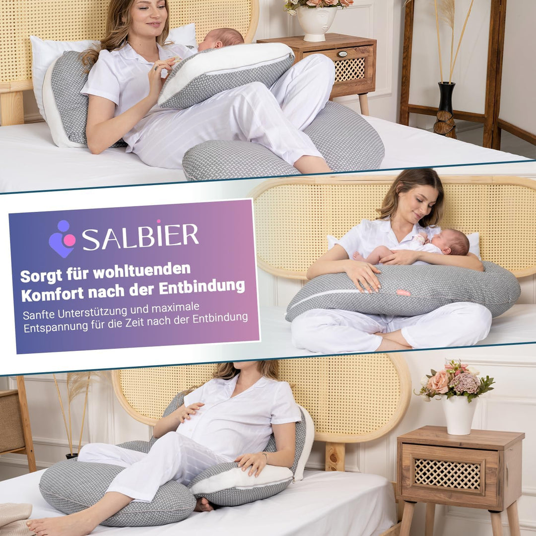 Schwangerschaftskissen 4-in-1 C/U/J/G Form Pregnancy Pillow – Seitenschläferkissen &amp; Stillkissen | G