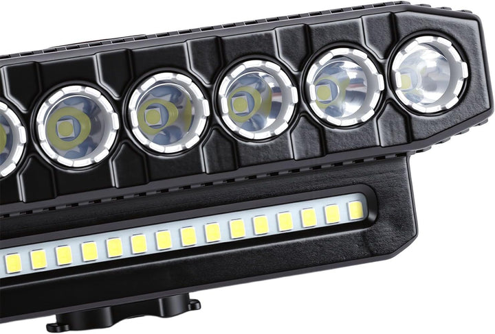 Tbest Fahrradlicht, Wiederaufladbarer USB-Scheinwerfer mit Hupe, 8 LEDs, Superhell, 6 Modi, 4000 MAh