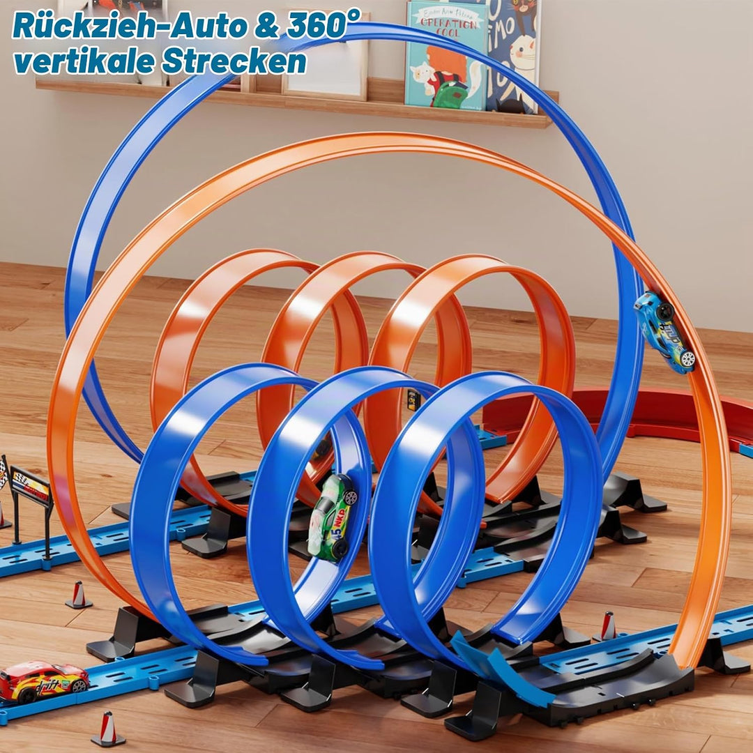Doloowee DIY Track Builder Rennstreckenspielzeug für Jungen im Alter von 3 4 5 6 Jahren, Wettbewerbs