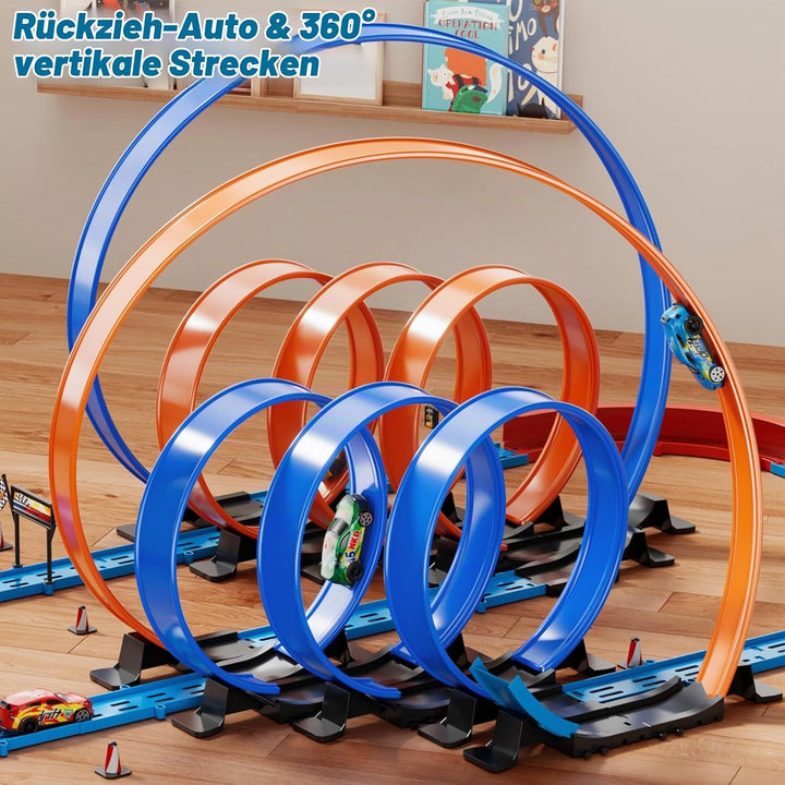 Doloowee DIY Track Builder Rennstreckenspielzeug für Jungen im Alter von 3 4 5 6 Jahren, Wettbewerbs