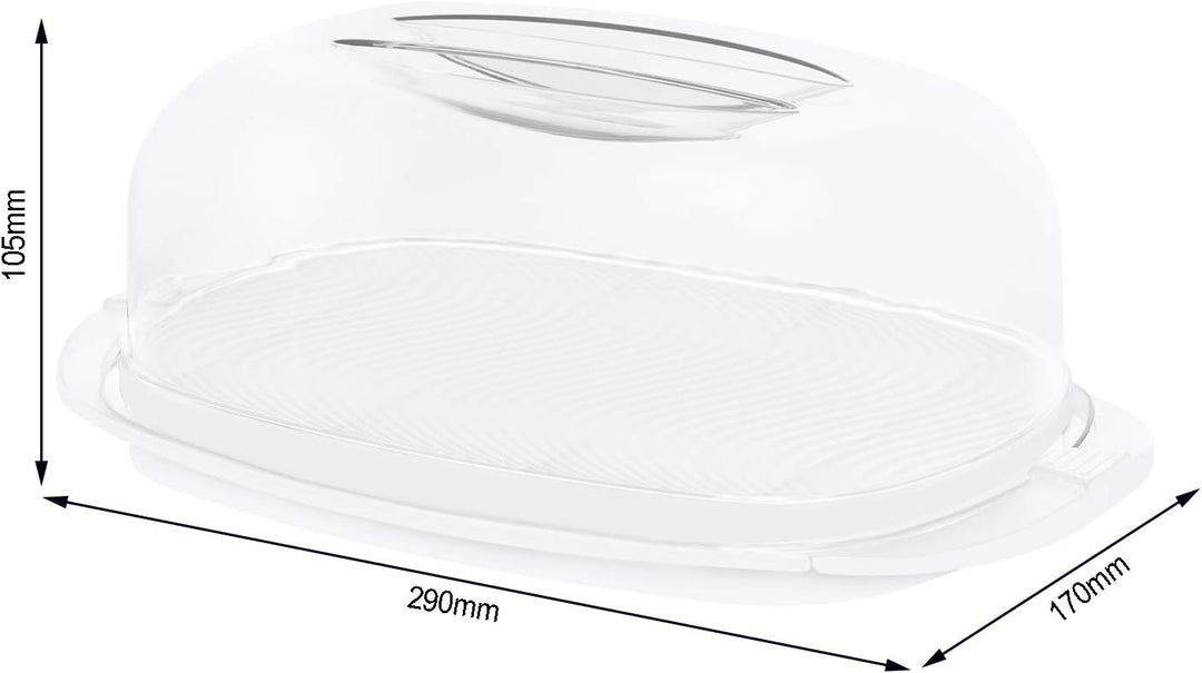 Rotho Fresh Käseglocke, Kunststoff (SAN) BPA-frei, weiss/transparent, (29,0 x 17,0 x 10,5 cm) Weiss,