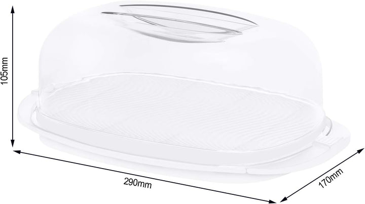 Rotho Fresh Käseglocke, Kunststoff (SAN) BPA-frei, weiss/transparent, (29,0 x 17,0 x 10,5 cm) Weiss,