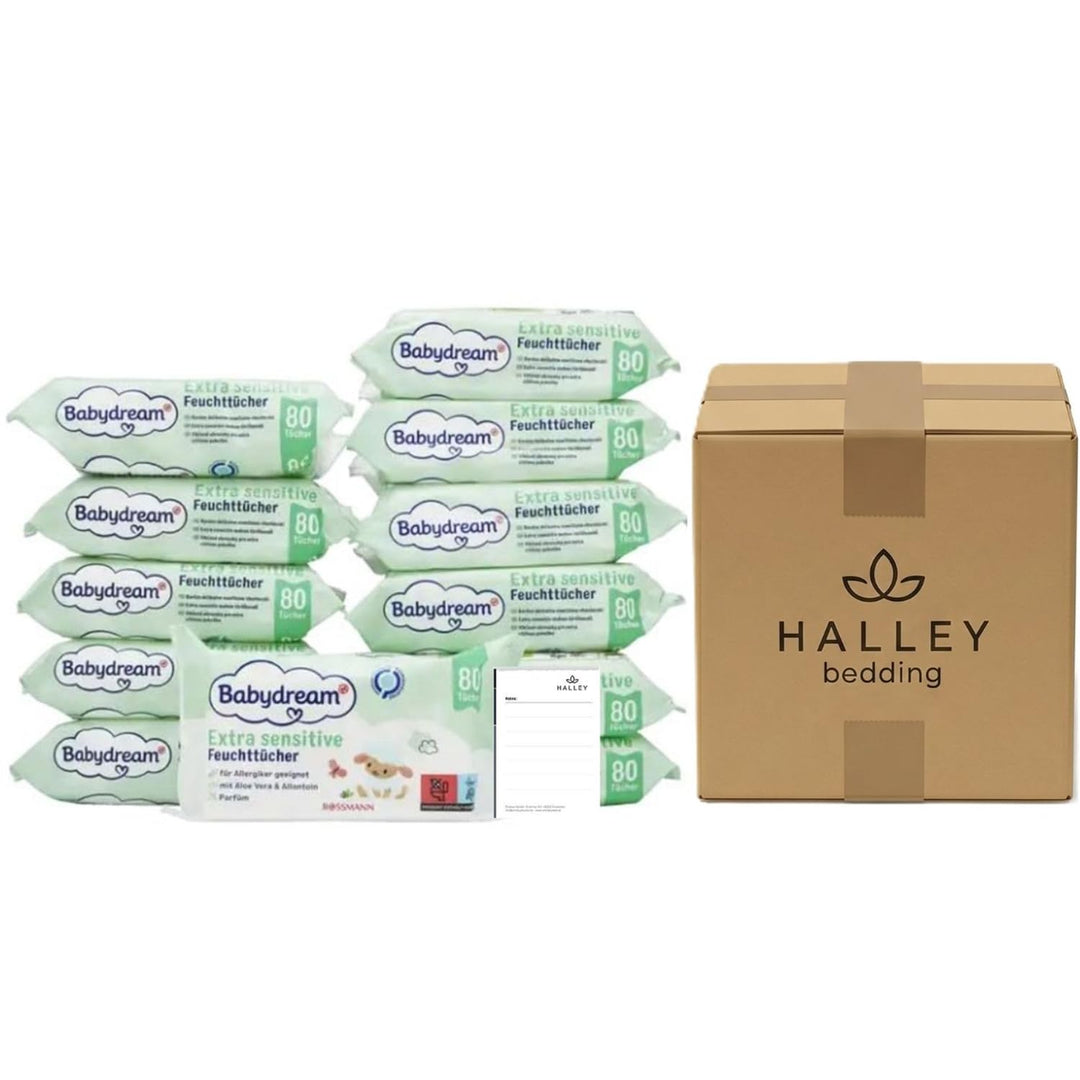 Babydream extra sensitive Feuchttücher 960 Stück 12x80 Tücher ohne Pafüm, mit Aloe Vera & Allantion,