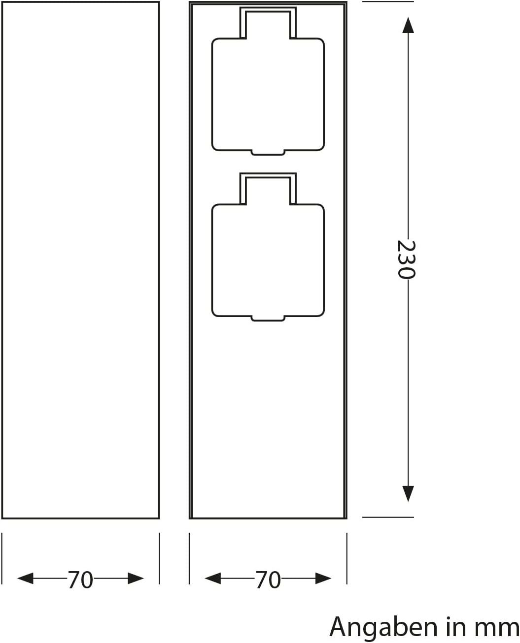 ledscom.de Garten Steckdosensäule POMI, Outdoor, IP44, 2-Fach, anthrazit, eckig, 23 cm, 2 STK. 2 Stü
