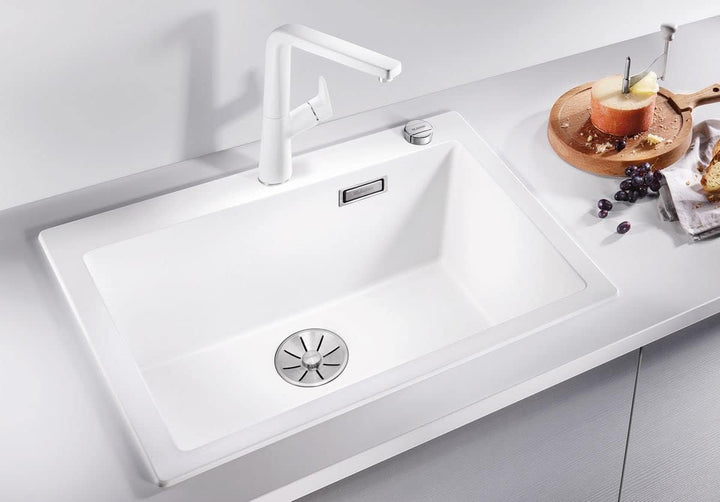 BLANCO PLEON 6 | SILGRANIT weiss | Einbauart: Einbau von Oben | mit Ablauffernbedienung | 60er Unter