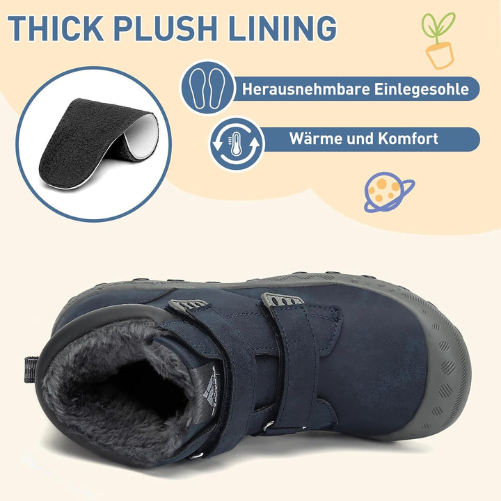 Mishansha Kinder Winterschuhe rutschfest Trekking Wanderschuhe Jungen Mädchen Bequem Baumwollschuhe