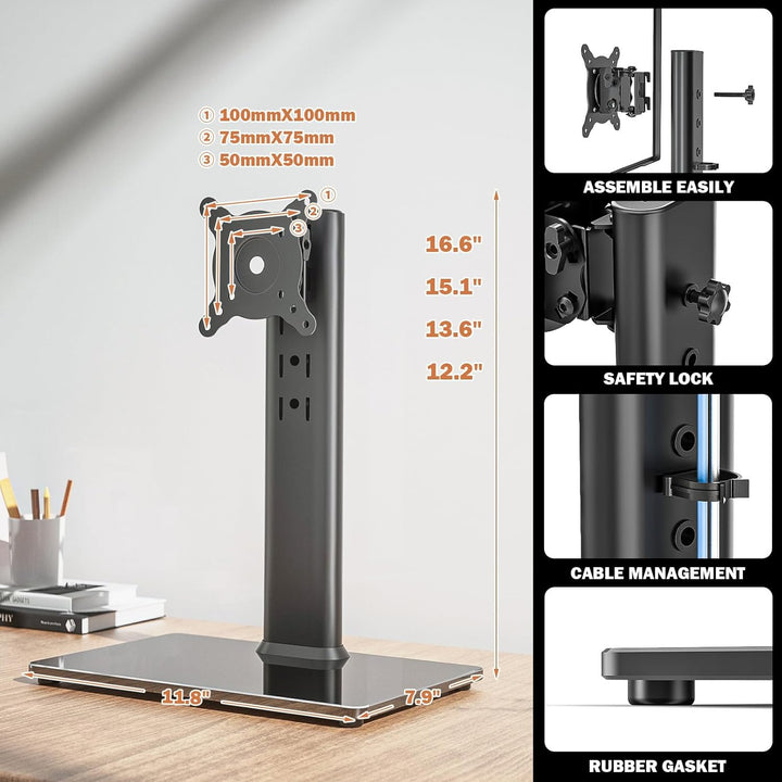 Monitorständer HT05B-001 für einen LCD-Computer-Monitor mit für 33 cm bis 81,3 cm (13 Zoll bis 32 Zo
