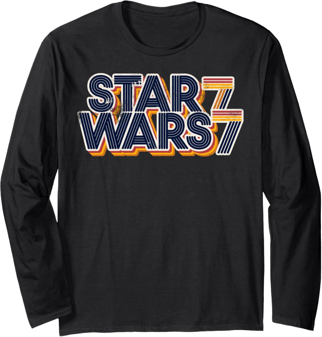 Star Wars 77 Retro Line Logo Langarmshirt