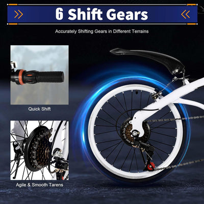 20" 7-Gang Faltrad Klappfahrrad Klapprad Folding FahrräDer Faltbare Erwachsene City Bike Faltbares E