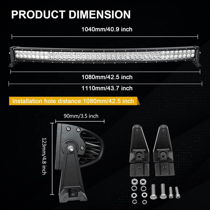 AUXTINGS 107cm 240W gebogen Kombination aus Flutlicht und punktgenauem Strahler, LED Leuchte Nebelle