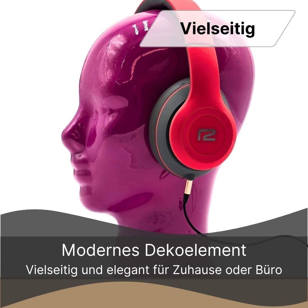 Glaskopf Ständer für Kopfhörer, Headset & VR-Brille – Dekorativer Kopf aus Glas – Design Kopfhörerha